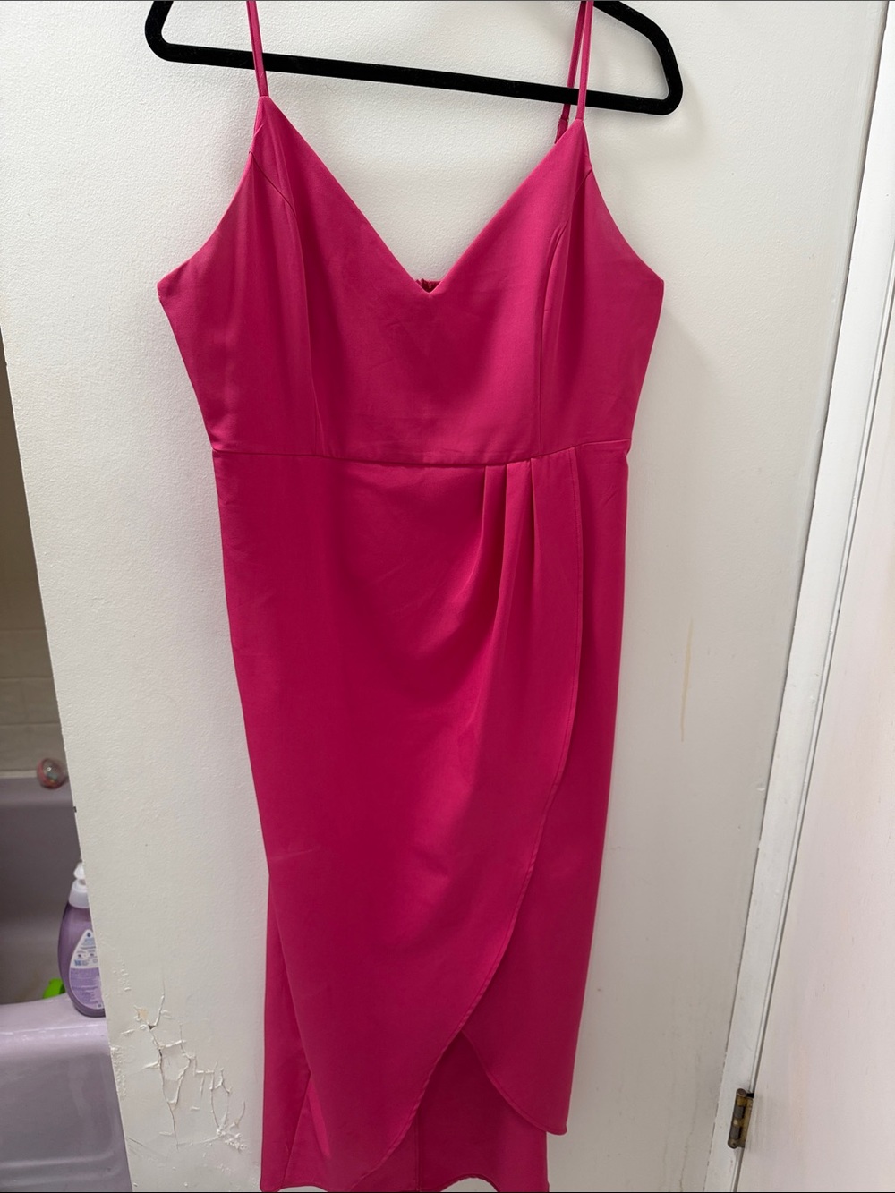 Amazon Fuchsia Spaghetti-Strap Midi Dress